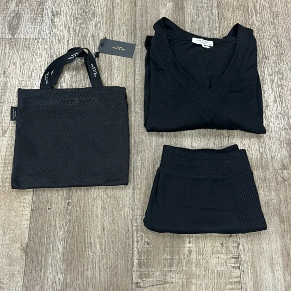 Rag & Bone The Knit Lounge Travel Set Black Small nwt - Picture 6 of 9